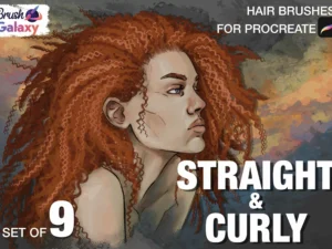 cover image straight curly brush set