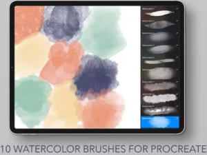 cover image set of 10 watercolor brushes