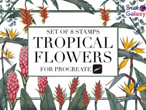 cover image tropical flowers brush pack