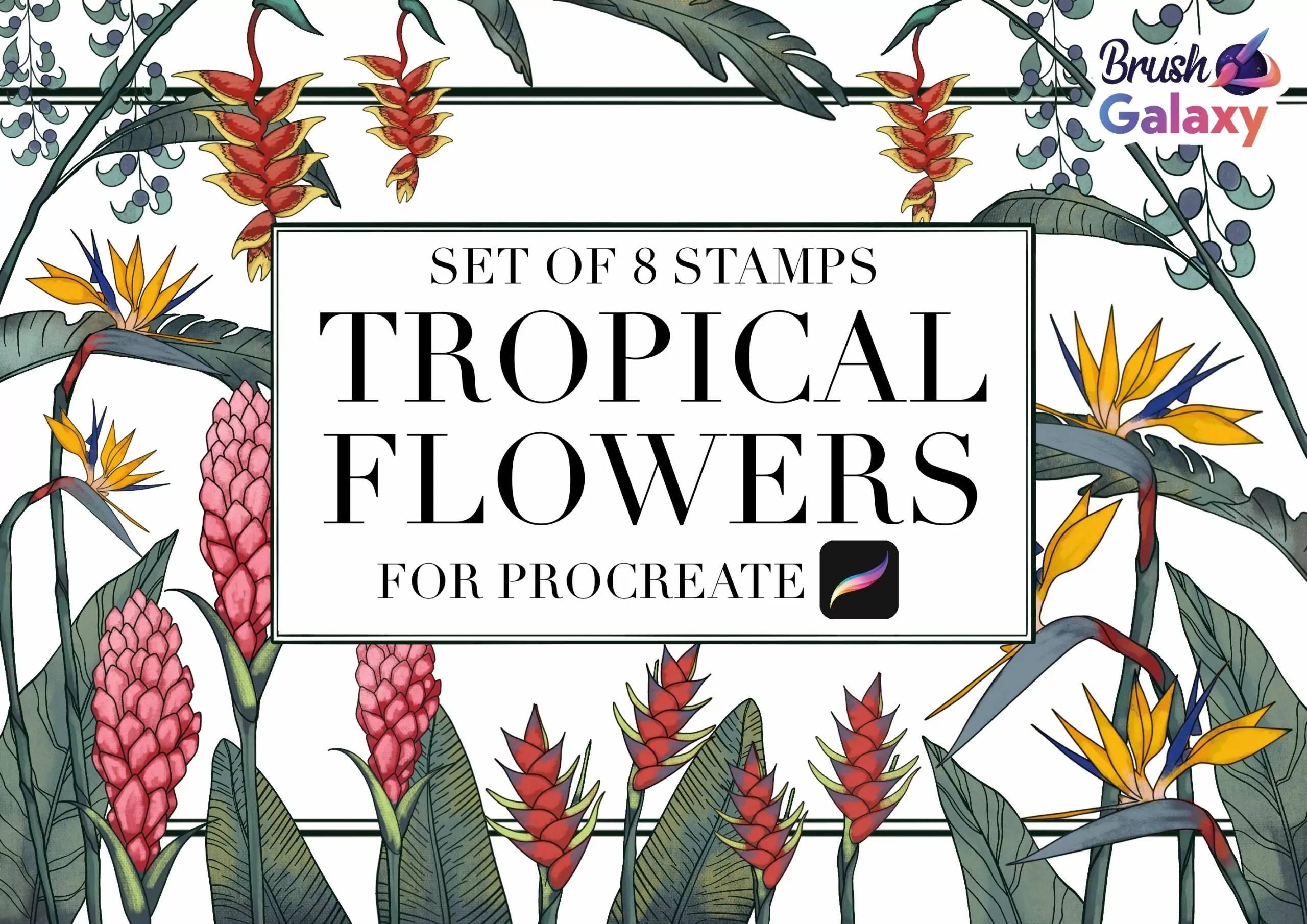 Tropical Flowers Brush Pack