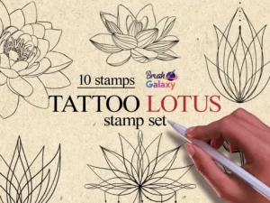 cover image tattoo lotus stamp set
