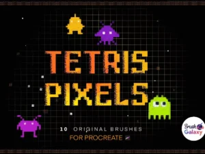 cover image tetris pixels brush set
