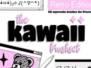 cover image the kawaii brushset retro edition procreate