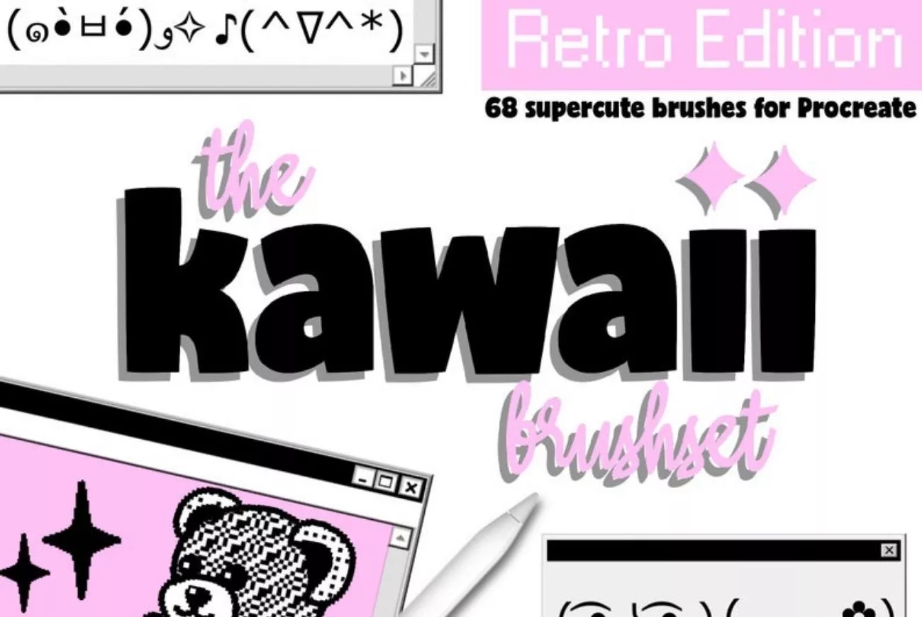 The Kawaii Brushset Retro Edition for Procreate