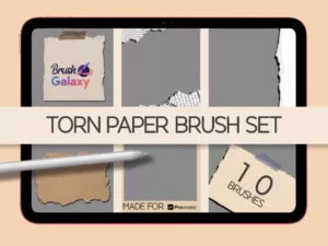 cover image torn paper brush set