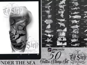 cover image under the sea procreate tattoo brushes
