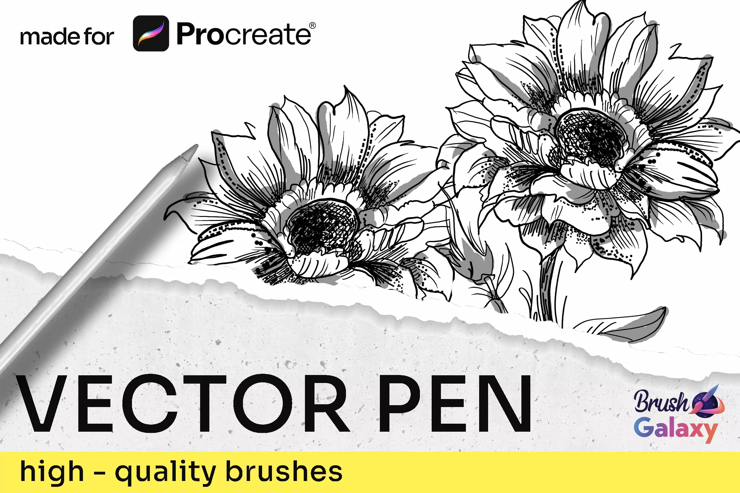 Vector Pen Brush Set