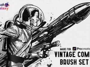 cover image vintage comic brush set