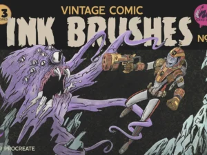 cover image vintage comic ink brushes