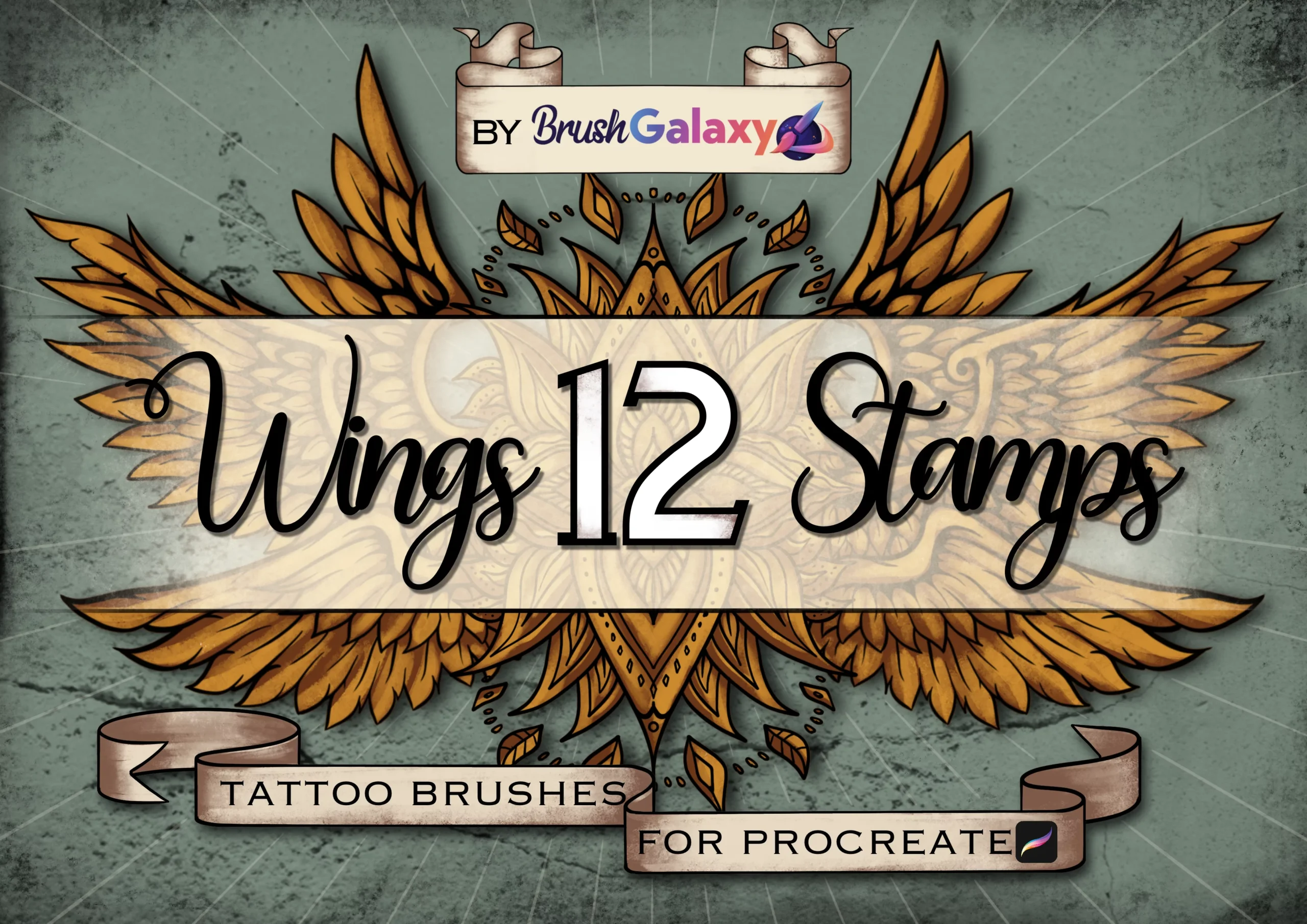 Procreate Brushes and Palettes Bundle - 272 Packs 6 cover image wings tattoo brush pack