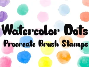 cover image watercolor dots brush stamps for procreate