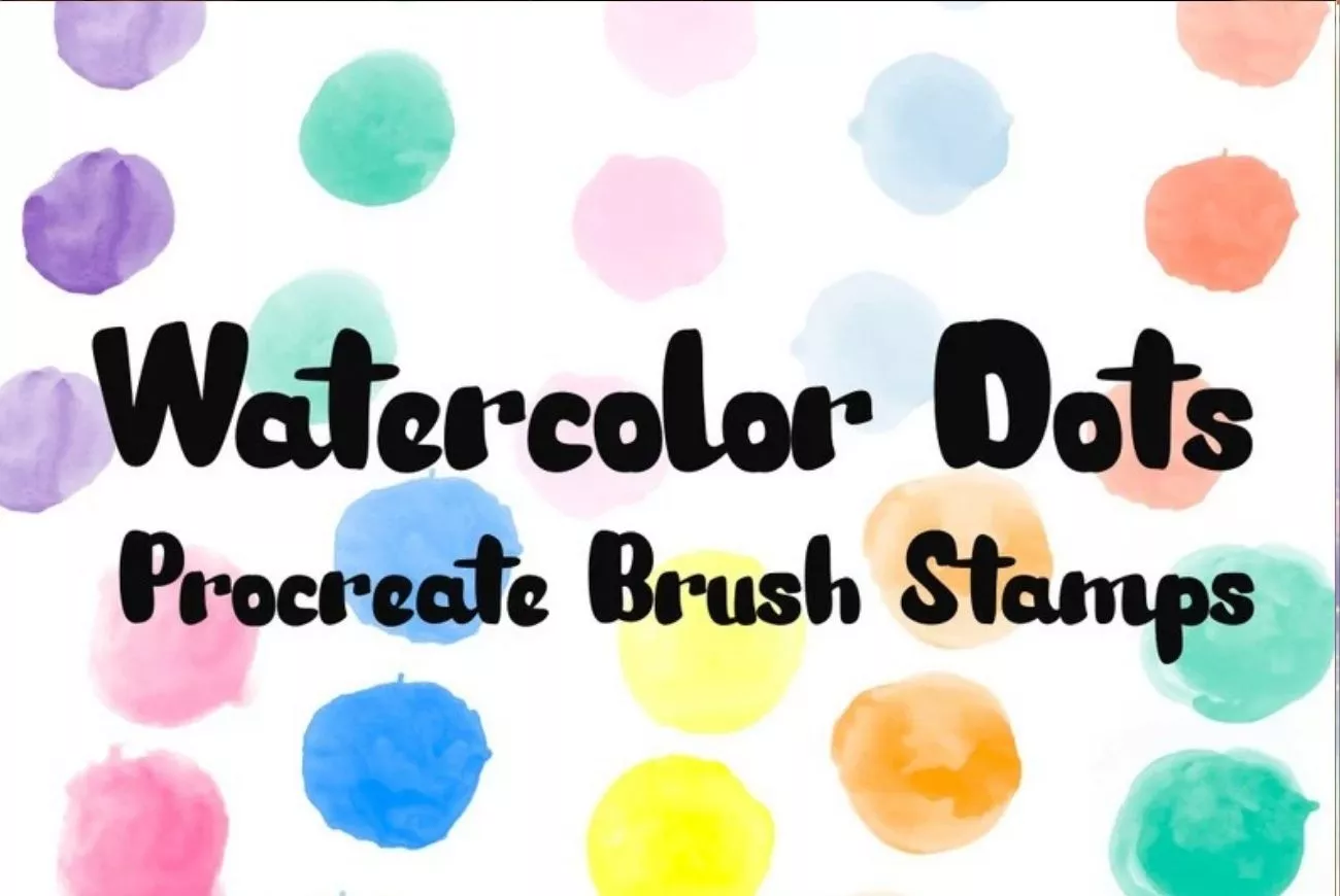 Watercolor Dots Brush Stamps for Procreate