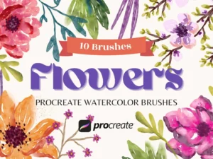 cover image watercolor flowers brush pack vol 2
