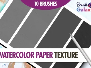 cover image watercolor paper texture brush set