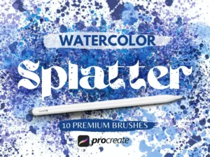 cover image watercolor splatter brush pack