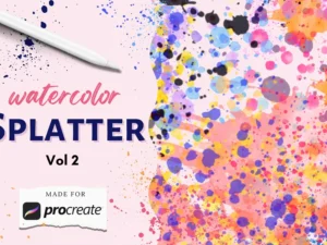 cover image watercolor splatter brush pack vol 2