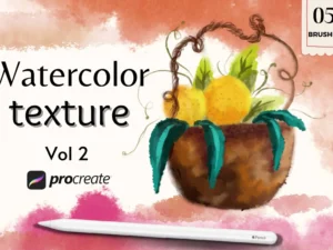 cover image watercolor texture brush pack vol 2
