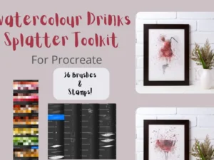 cover image watercolour drinks splatter toolkit