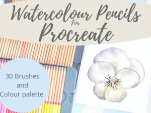 cover image watercolour pencils procreate brushes
