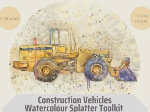 cover image watercolour splatter vehicles toolkit