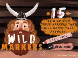 cover image wild markers procreate brushes
