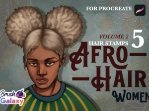 cover image women afro hair brush pack vol 2