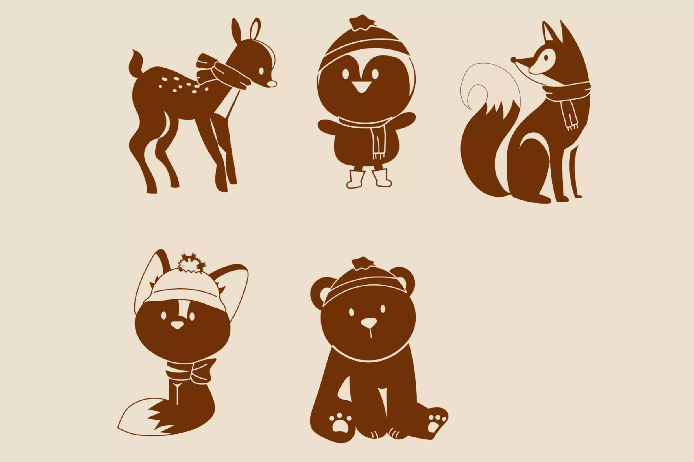 Cute Winter Animals Brush Pack 2 cute winter animals brush pack2