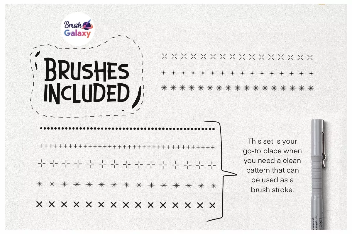 Dots Dashes Brush Set 3 dots dashes brush set2
