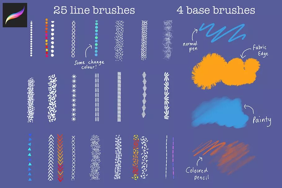 Dots and Lines Procreate Brushes 3 dots and lines procreate brushes2