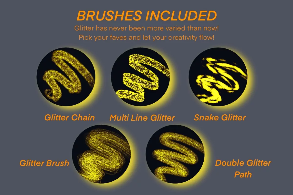 Glitter Lettering Brush Set Vol 2 6 glitter lettering brush set vol 2 5