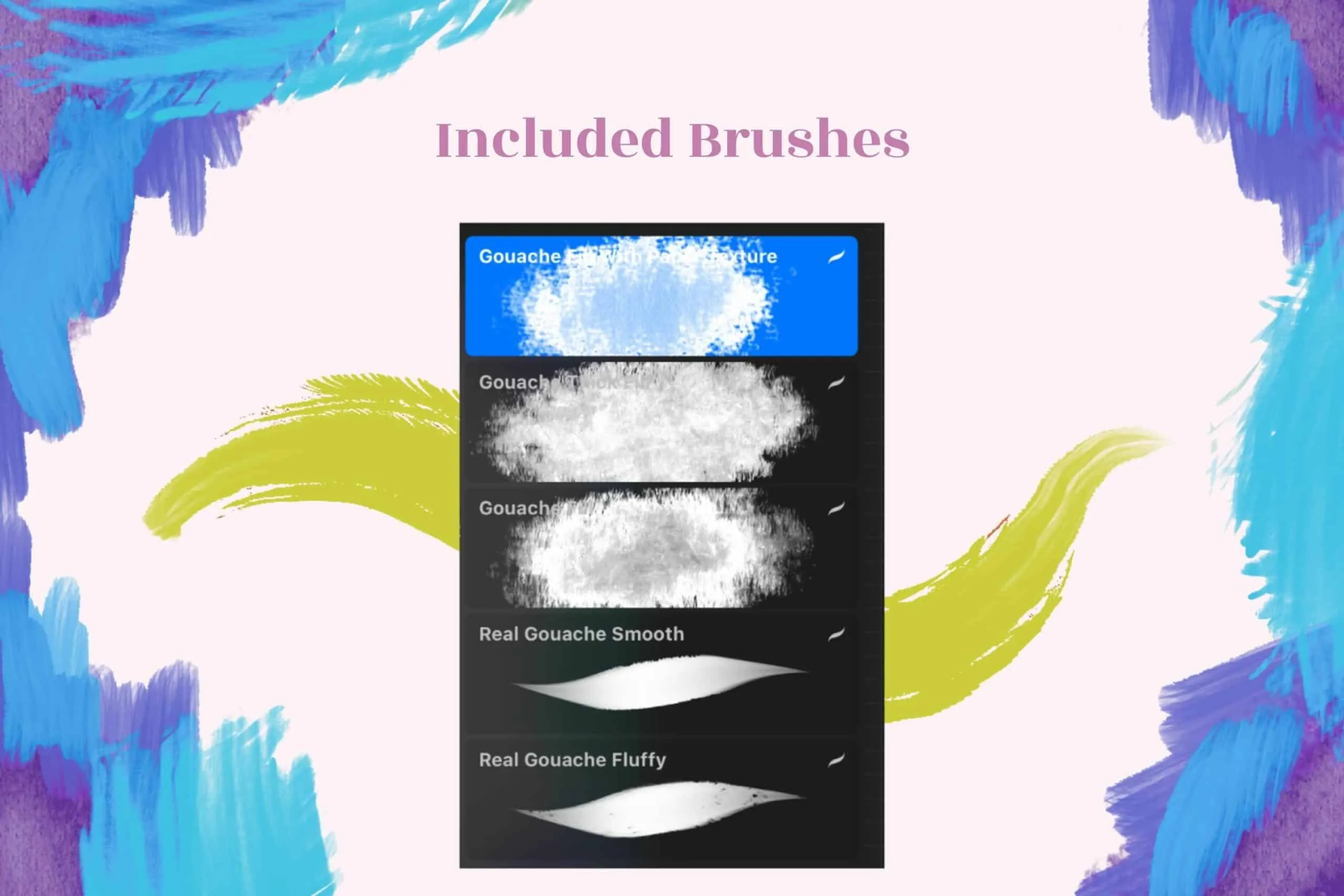 Gouache Watercolor Brush Pack 4 gouache watercolor brush pack3
