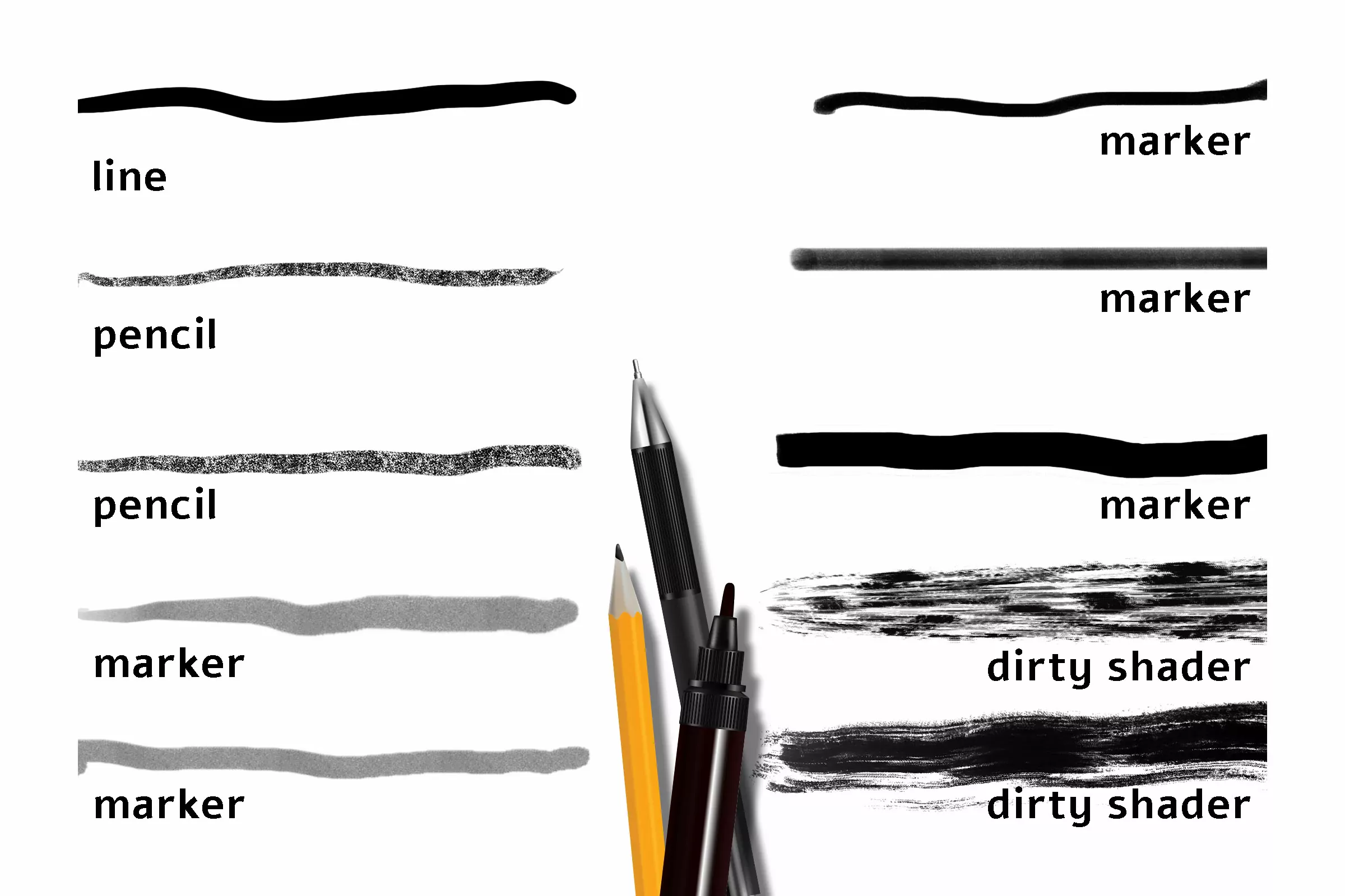 Ink, Marker & Dirty Shader Stamp Set 5 ink marker dirty shader stamp set4