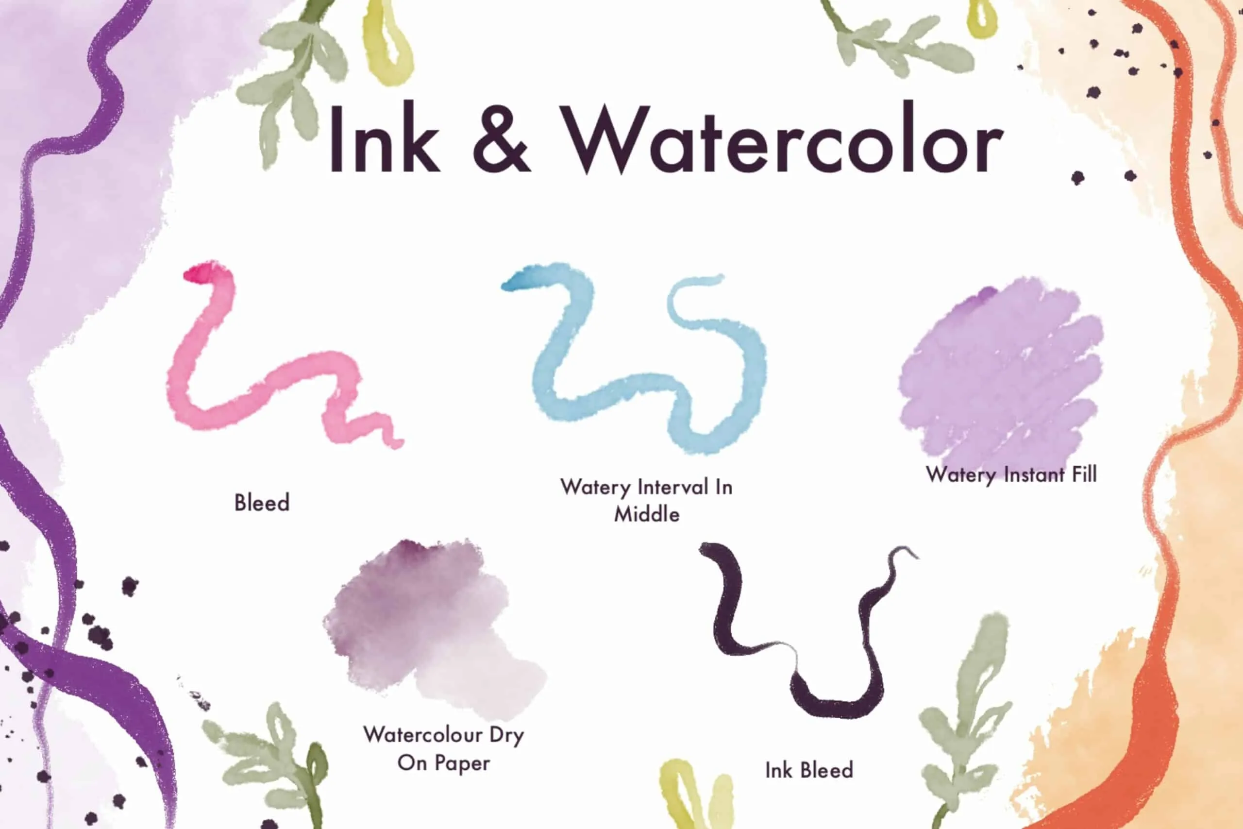 Ink & Watercolor Brush Pack Vol 2 3 ink watercolor brush pack vol 22