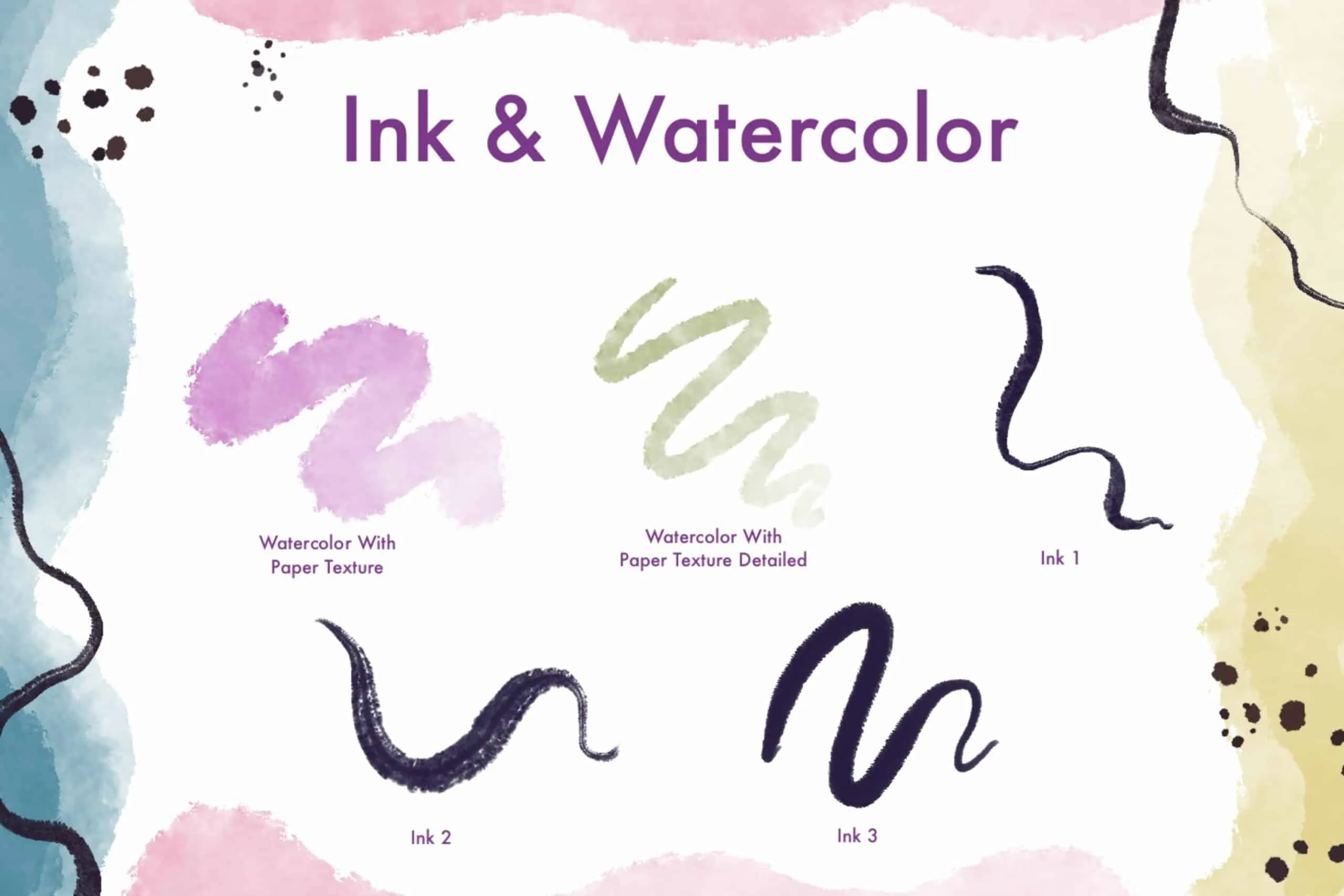Ink & Watercolor Brush Pack 3 ink watercolor brush pack2