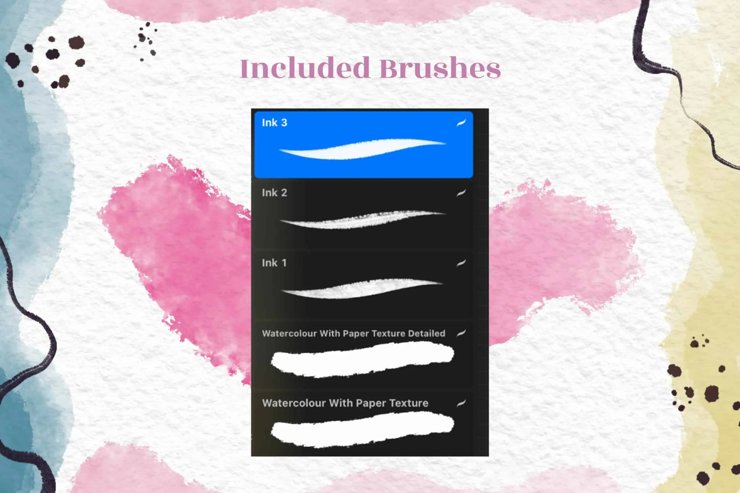 Ink & Watercolor Brush Pack 4 ink watercolor brush pack3