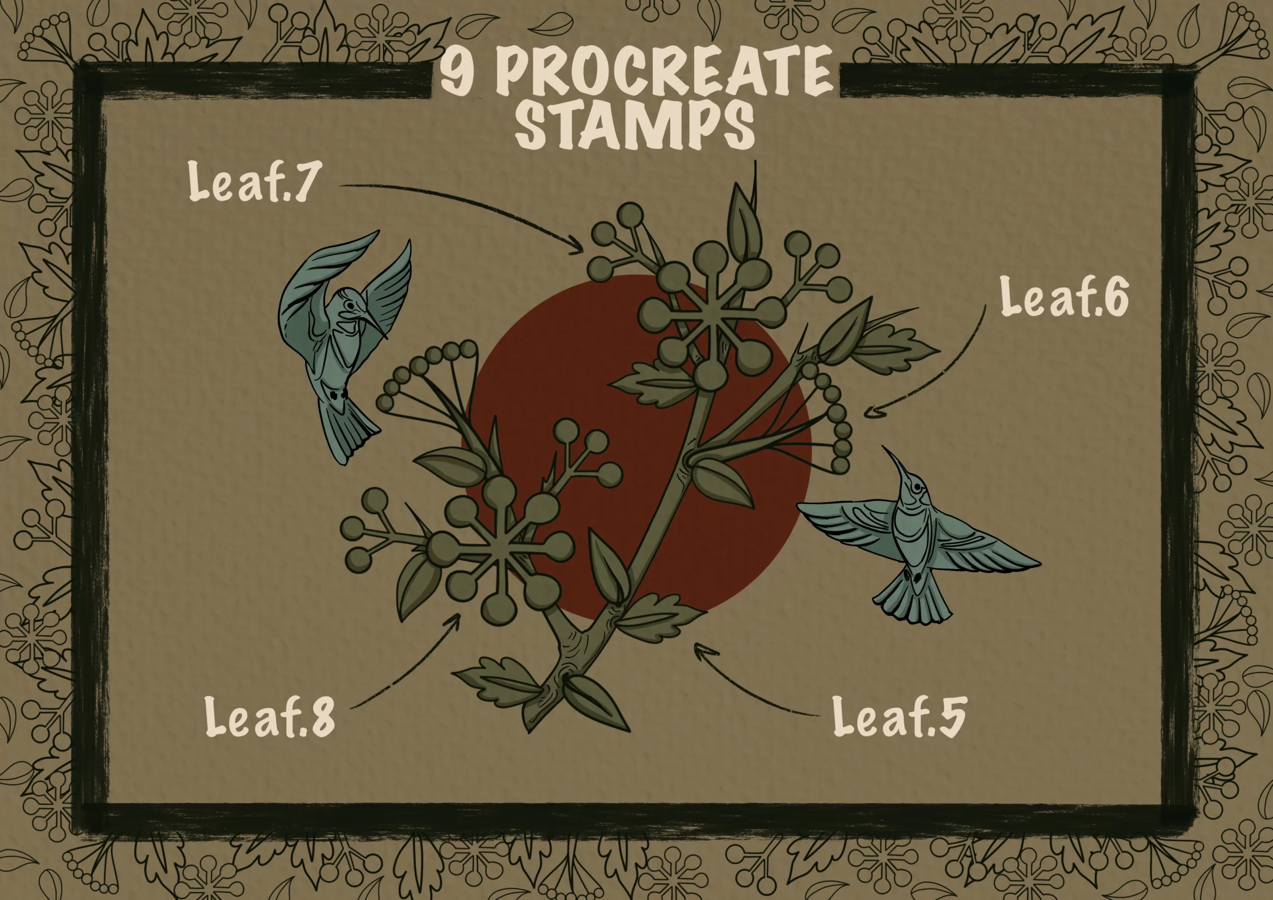 Leaves Tattoo Style Brush Pack Vol 2 4 leaves tattoo style brush pack vol 23