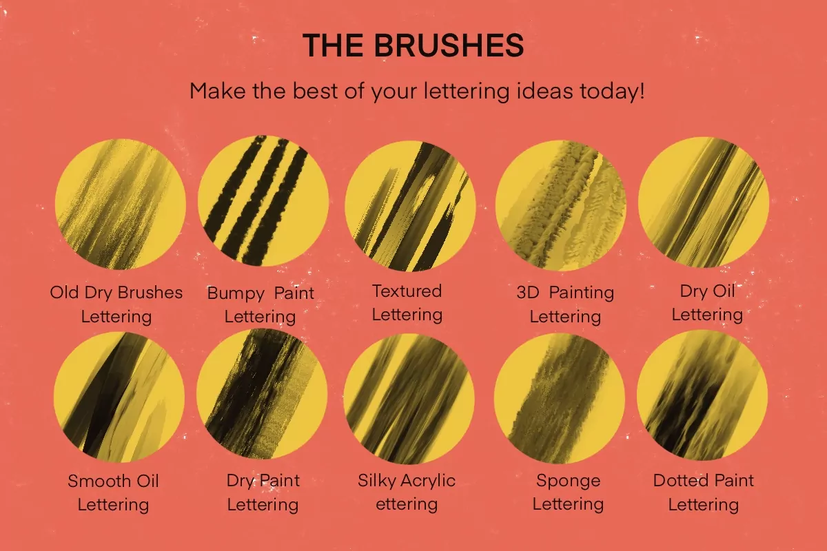 Lettering Paint Brush Set Vol 2 6 lettering paint brush set vol 25