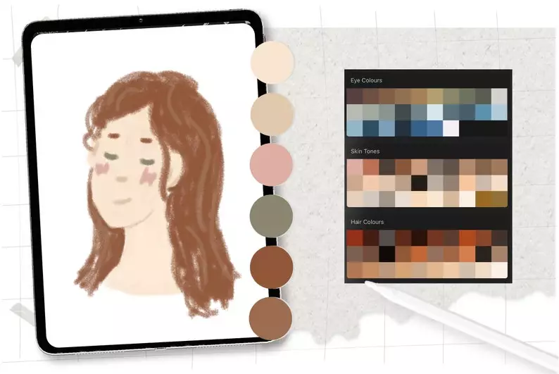 People Portrait Swatches for Procreate 3 people portrait swatches for procreate2
