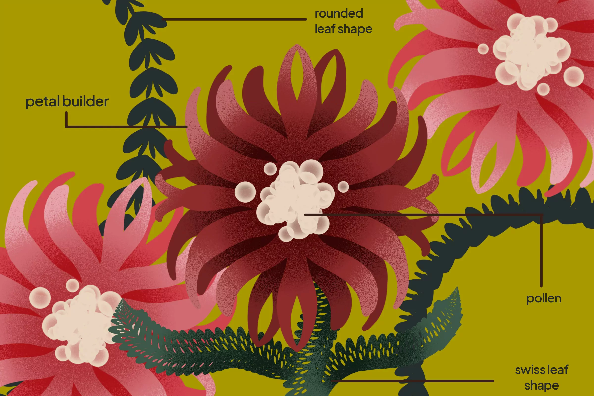 Petal, Pollen, Leaf, Foliage, Stem & Branch Brush Set Vol 2 3 petal pollen leaf foliage stem branch brush set vol3