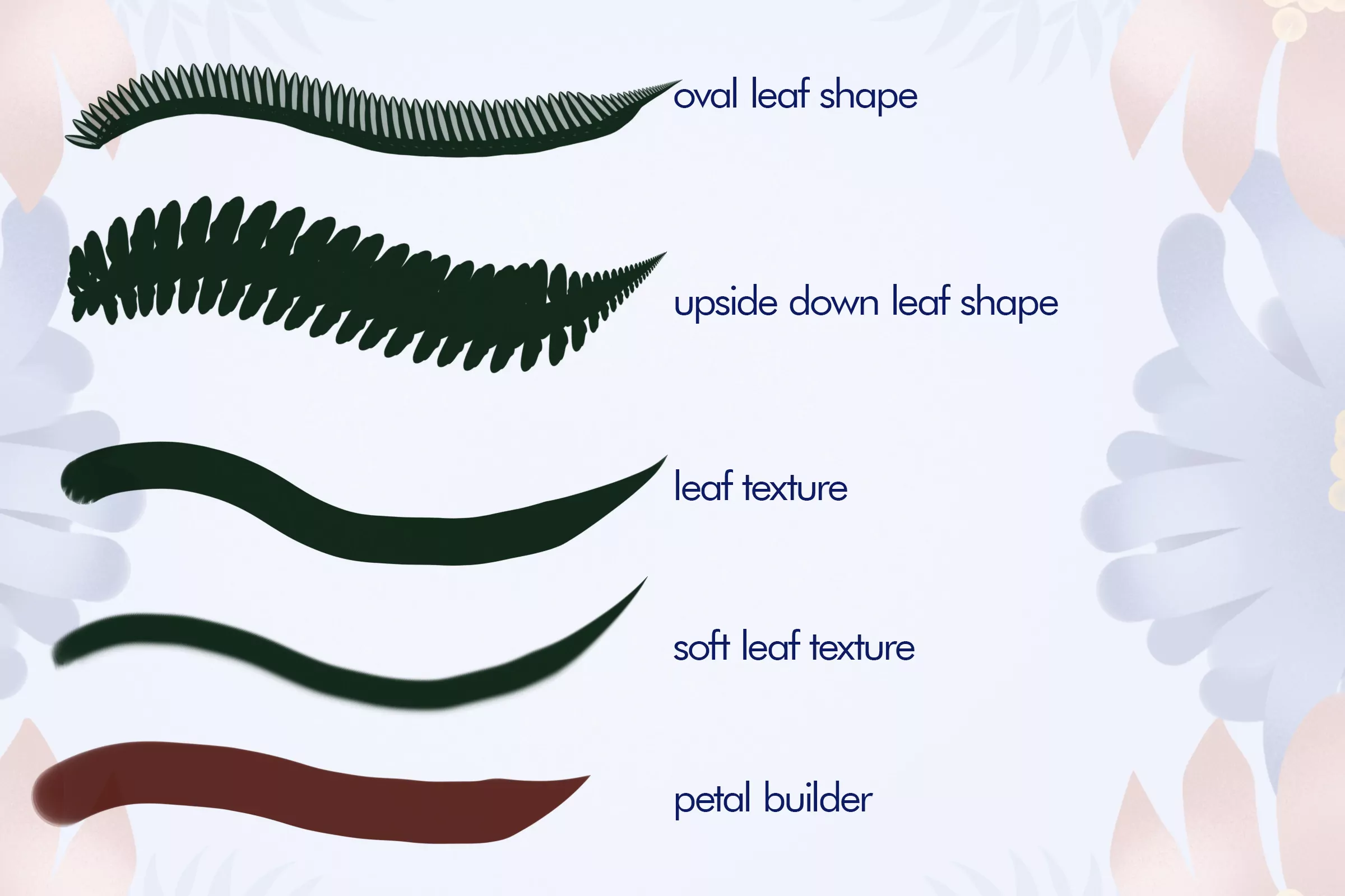Petal, Pollen, Leaf, Foliage, Stem & Branch Brush Set Vol 4 4 petal pollen leaf foliage stem branch brush set vol4 2