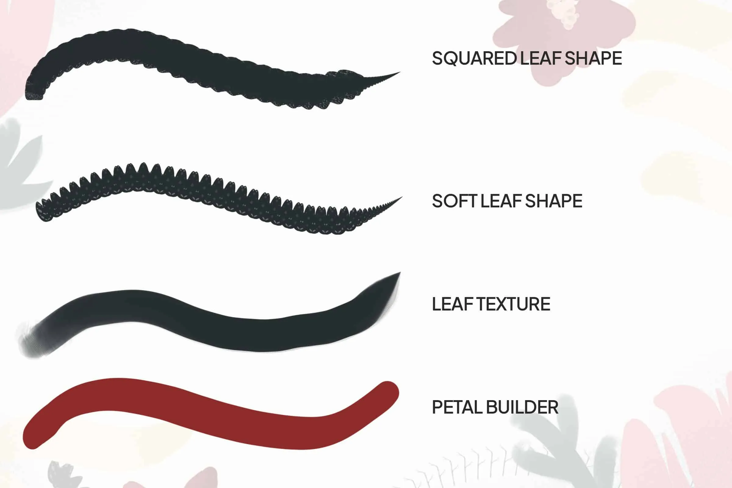 Petal, Pollen, Leaf, Foliage, Stem & Branch Brush Set Vol 2 5 petal pollen leaf foliage stem branch brush set vol5