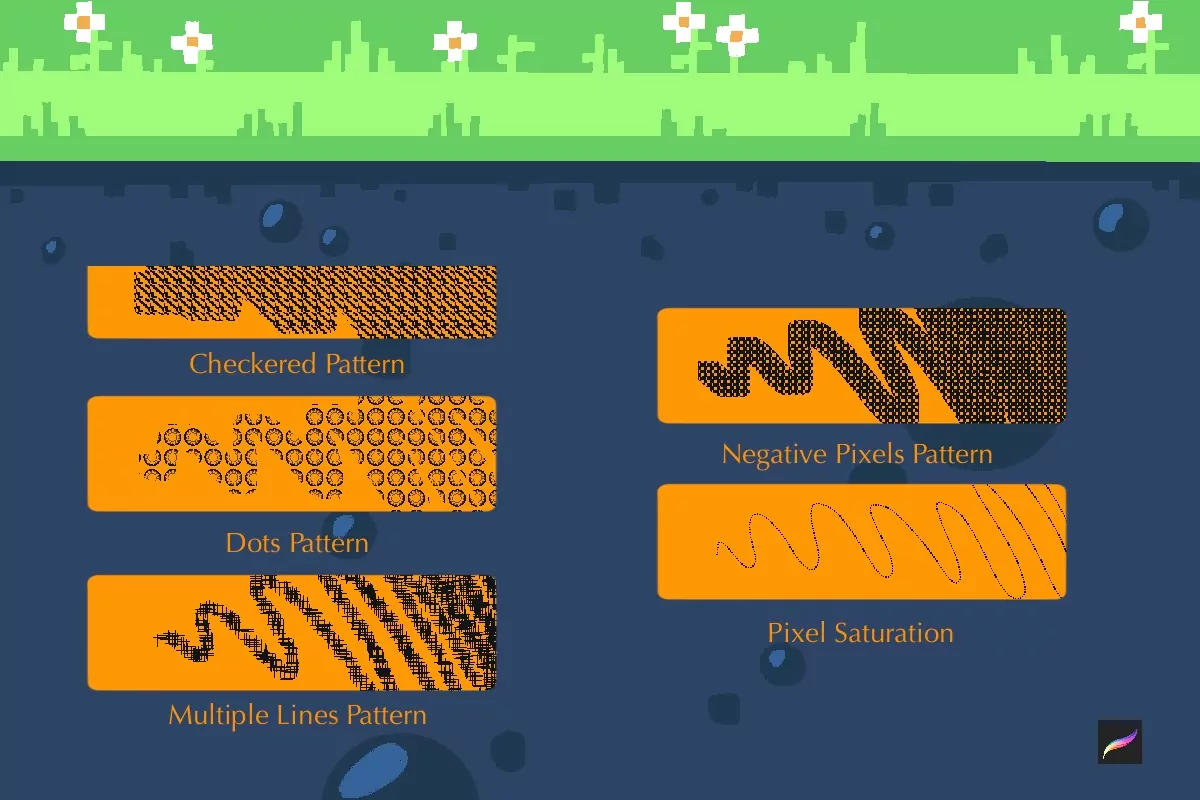 Pixel Brush Pack for Procreate and Krita 6 pixel brush pack6
