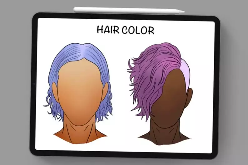 Procreate Hair Color Palette Bundle 8 procreate hair color palette bundle8