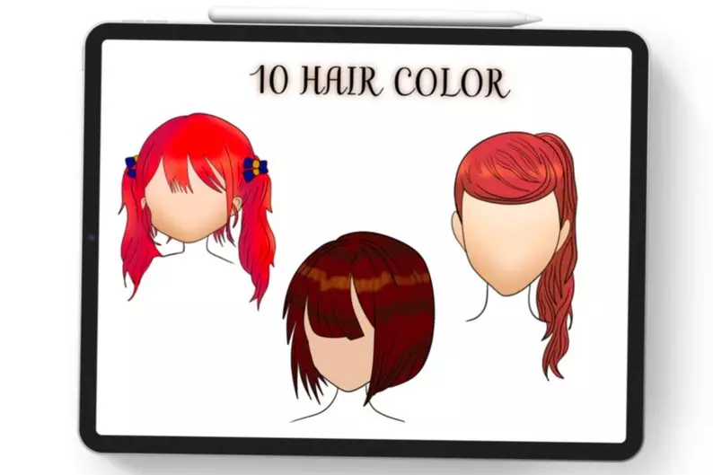 Procreate Hair Color Palette Bundle 9 procreate hair color palette bundle9