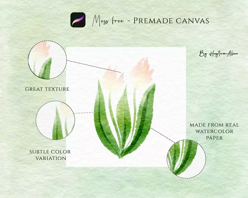 Procreate Watercolor Paper Canvas - Jennie 4 procreate watercolor paper canvas jennie2