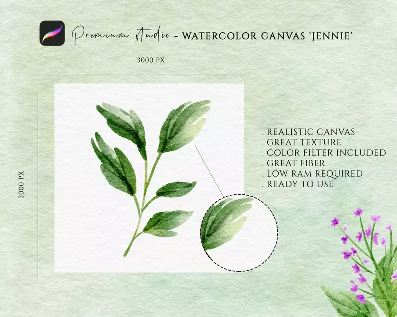 Procreate Watercolor Paper Canvas - Jennie 5 procreate watercolor paper canvas jennie3