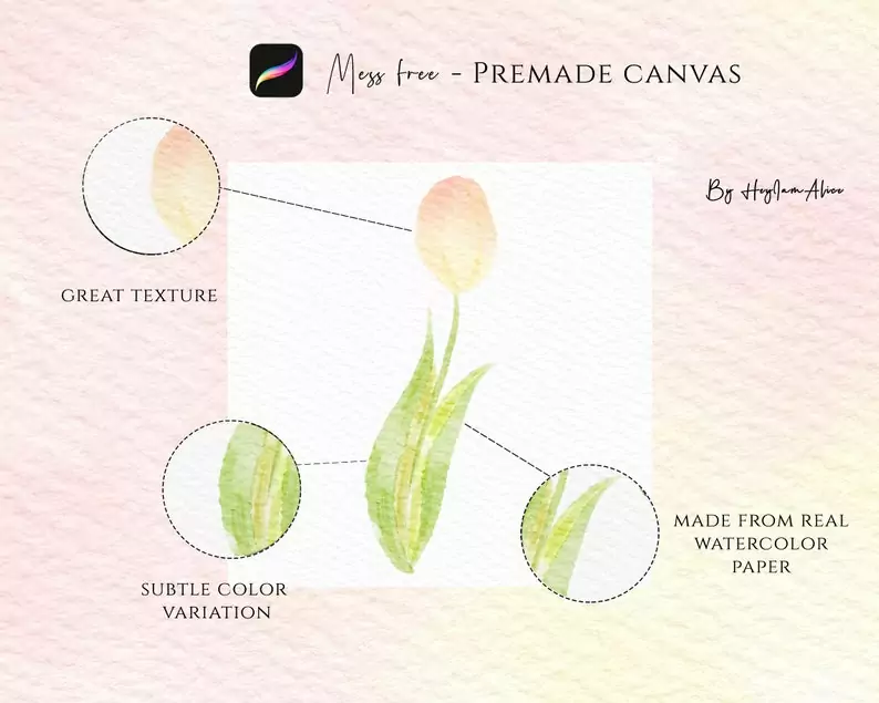 Procreate Watercolor Paper Canvas LIN 4 procreate watercolor paper canvas lin2
