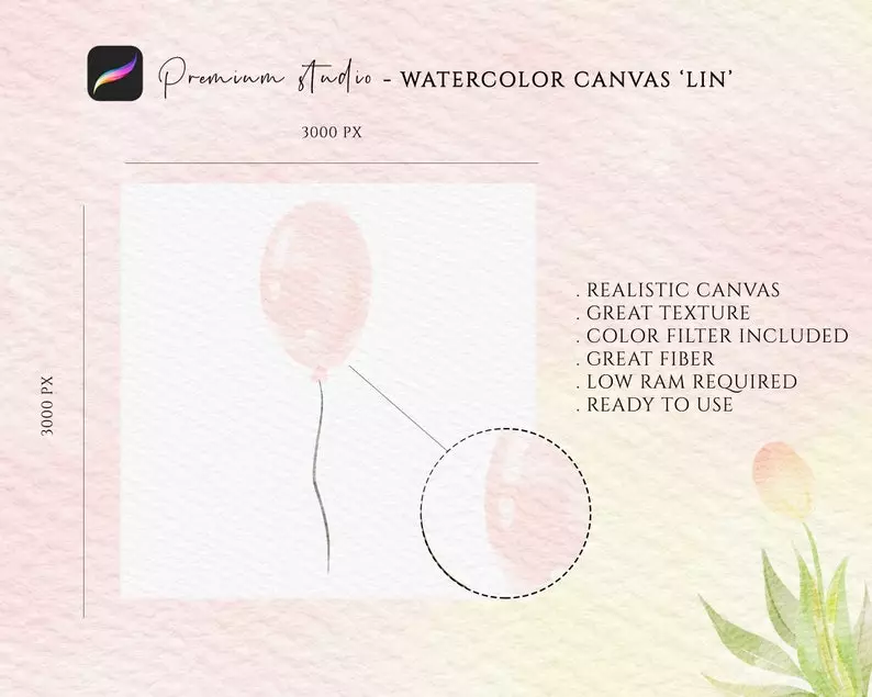 Procreate Watercolor Paper Canvas LIN 5 procreate watercolor paper canvas lin3