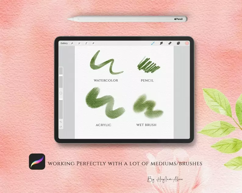 Procreate Watercolor Paper Canvas - Rose 9 procreate watercolor paper canvas rose7