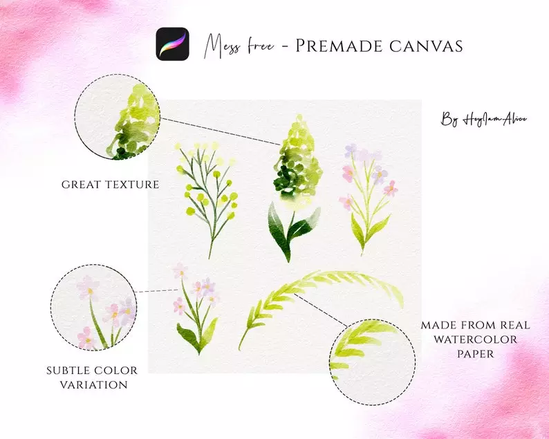 Procreate Watercolor Paper Canvas - SILVIA 4 procreate watercolor paper canvas silvia2